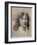 Portrait of a Young Lady (Black and White Chalk on Paper)-Louis Leopold Boilly-Framed Premium Giclee Print