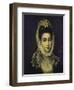 Portrait of a Young Lady, Bust Length, Wearing a Black Dress with a White Lace Collar and…-El Greco-Framed Giclee Print