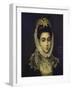 Portrait of a Young Lady, Bust Length, Wearing a Black Dress with a White Lace Collar and…-El Greco-Framed Giclee Print