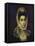 Portrait of a Young Lady, Bust Length, Wearing a Black Dress with a White Lace Collar and…-El Greco-Framed Stretched Canvas
