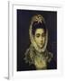 Portrait of a Young Lady, Bust Length, Wearing a Black Dress with a White Lace Collar and…-El Greco-Framed Giclee Print