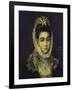 Portrait of a Young Lady, Bust Length, Wearing a Black Dress with a White Lace Collar and…-El Greco-Framed Giclee Print