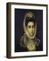 Portrait of a Young Lady, Bust Length, Wearing a Black Dress with a White Lace Collar and…-El Greco-Framed Giclee Print