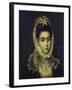 Portrait of a Young Lady, Bust Length, Wearing a Black Dress with a White Lace Collar and…-El Greco-Framed Giclee Print