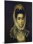 Portrait of a Young Lady, Bust Length, Wearing a Black Dress with a White Lace Collar and…-El Greco-Mounted Giclee Print