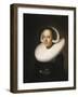 Portrait of a Young Lady, Half Length in a Black Dress, with a White Lace Cap-Johannes Cornelisz. Verspronck-Framed Giclee Print