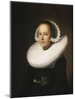 Portrait of a Young Lady, Half Length in a Black Dress, with a White Lace Cap-Johannes Cornelisz. Verspronck-Mounted Giclee Print