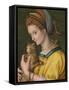 Portrait of a Young Lady Holding a Cat-Francesco Ubertini Verdi Bachiacca-Framed Stretched Canvas