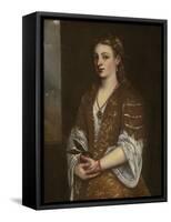 Portrait of a Young Lady Holding an Apple, 1550s-Titian (Tiziano Vecelli)-Framed Stretched Canvas