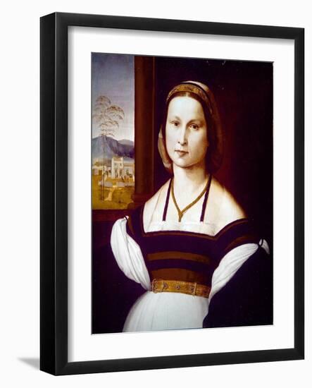 Portrait of a Young Lady (On Panel)-Mariotto Albertinelli-Framed Giclee Print
