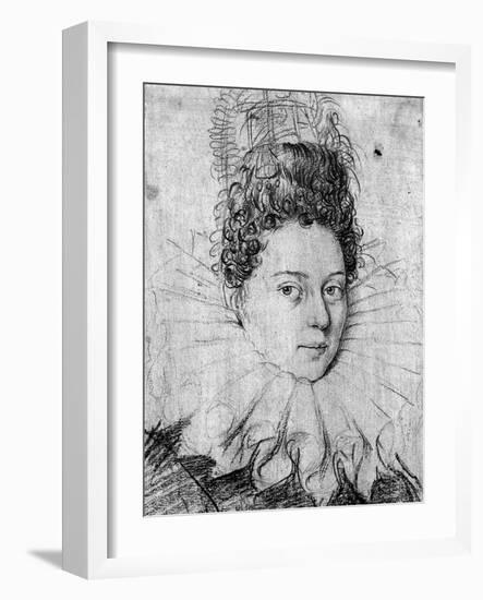 Portrait of a Young Lady Wearing a Ruff and with an Elaborate Coiffe-Antonio Campi-Framed Photographic Print