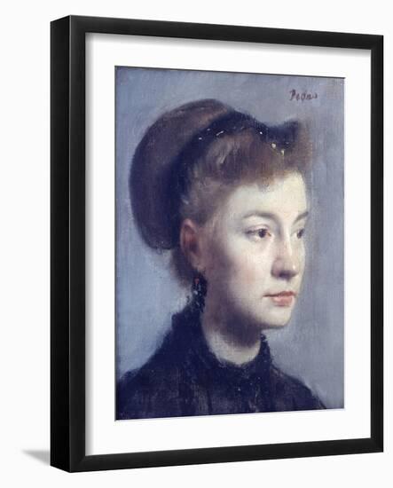 Portrait of a Young Lady-Edgar Degas-Framed Art Print