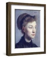 Portrait of a Young Lady-Edgar Degas-Framed Art Print