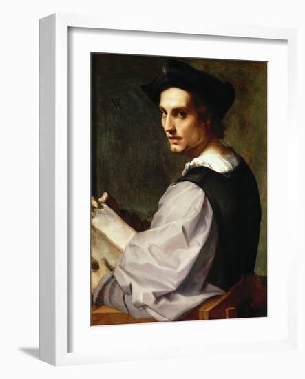 Portrait of a Young Man, 1517-Andrea del Sarto-Framed Premium Giclee Print