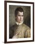 Portrait of a Young Man, Bust-Length, Wearing a Striped Costume and a White Ruff-Paolo Caliari-Framed Giclee Print