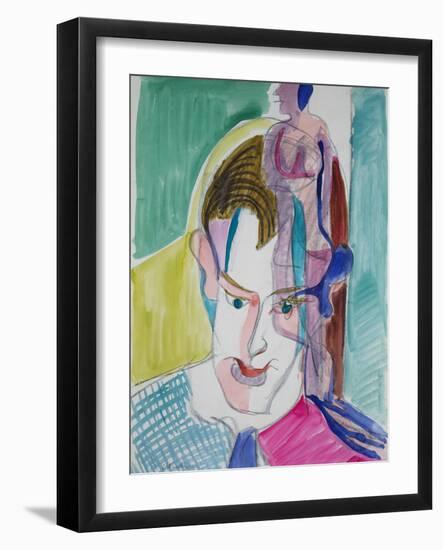 Portrait of a Young Man by Ernst Ludwig Kirchner-Ernst Ludwig Kirchner-Framed Giclee Print