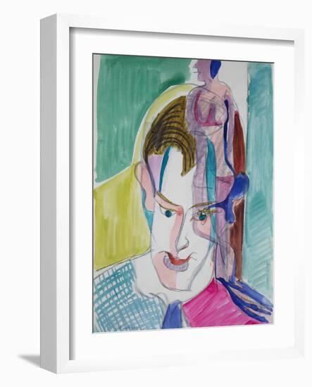 Portrait of a Young Man by Ernst Ludwig Kirchner-Ernst Ludwig Kirchner-Framed Giclee Print
