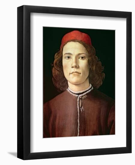 Portrait of a Young Man, circa 1480-85-Sandro Botticelli-Framed Giclee Print