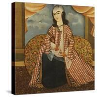 Portrait of a Young Man Dressed as a Woman, Persia, Qajar, circa 1820-null-Stretched Canvas