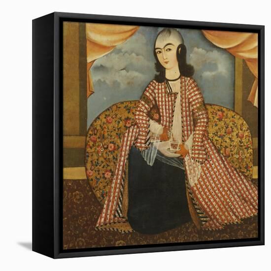 Portrait of a Young Man Dressed as a Woman, Persia, Qajar, circa 1820-null-Framed Stretched Canvas