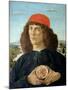 Portrait of a Young Man Holding a Medallion of Cosimo I De' Medici ('The Elder') (1389-1463)-Sandro Botticelli-Mounted Giclee Print