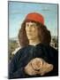 Portrait of a Young Man Holding a Medallion of Cosimo I De' Medici ('The Elder') (1389-1463)-Sandro Botticelli-Mounted Giclee Print