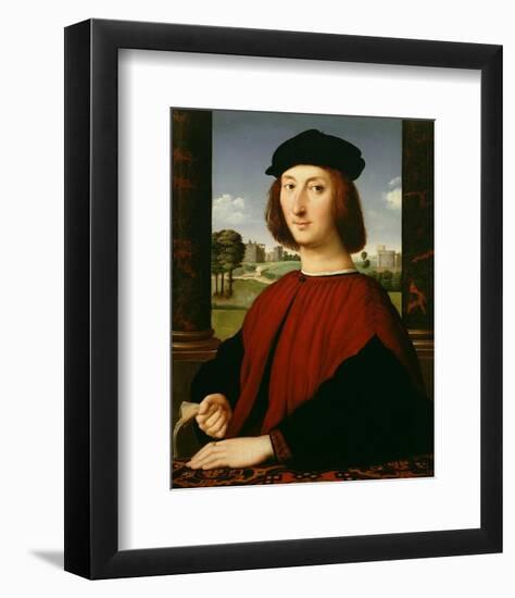 Portrait of a Young Man in Red-Circle of Raphael (Raffaello Sanzio)-Framed Art Print