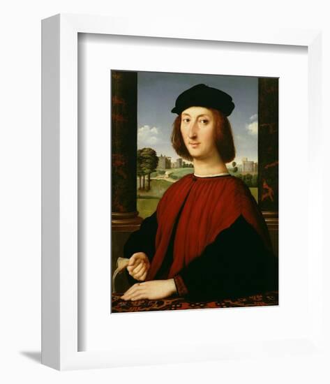 Portrait of a Young Man in Red-Circle of Raphael (Raffaello Sanzio)-Framed Art Print