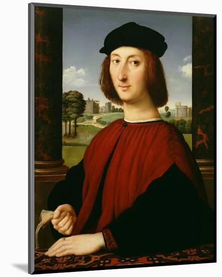 Portrait of a Young Man in Red-Circle of Raphael (Raffaello Sanzio)-Mounted Art Print