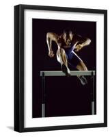 Portrait of a Young Man Jumping over a Hurdle-null-Framed Photographic Print