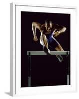 Portrait of a Young Man Jumping over a Hurdle-null-Framed Photographic Print