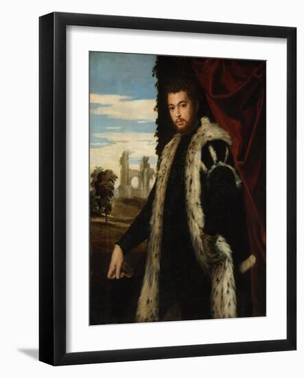 Portrait of a Young Man Wearing Lynx Fur-Paolo Veronese-Framed Giclee Print