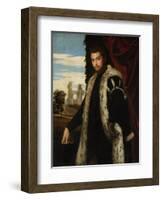 Portrait of a Young Man Wearing Lynx Fur-Paolo Veronese-Framed Giclee Print