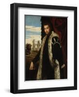 Portrait of a Young Man Wearing Lynx Fur-Paolo Veronese-Framed Giclee Print