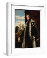 Portrait of a Young Man Wearing Lynx Fur-Paolo Veronese-Framed Giclee Print