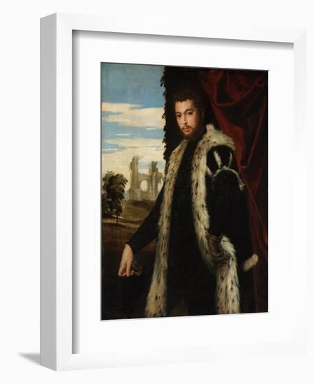 Portrait of a Young Man Wearing Lynx Fur-Paolo Veronese-Framed Giclee Print