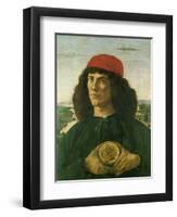 Portrait of a Young Man with a Medal, 1475-Sandro Botticelli-Framed Giclee Print
