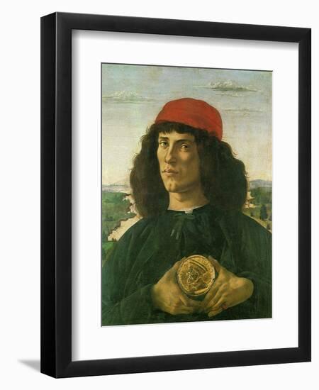 Portrait of a Young Man with a Medal, 1475-Sandro Botticelli-Framed Giclee Print