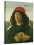 Portrait of a Young Man with a Medal, 1475-Sandro Botticelli-Stretched Canvas