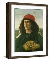 Portrait of a Young Man with a Medal, 1475-Sandro Botticelli-Framed Giclee Print