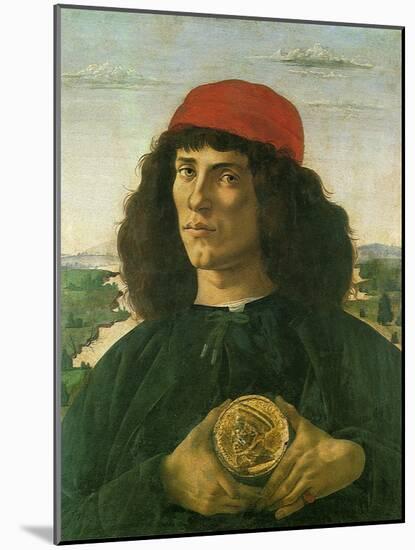 Portrait of a Young Man with a Medal, 1475-Sandro Botticelli-Mounted Giclee Print