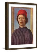 Portrait of a Young Man with Red Cap-Sandro Botticelli-Framed Art Print