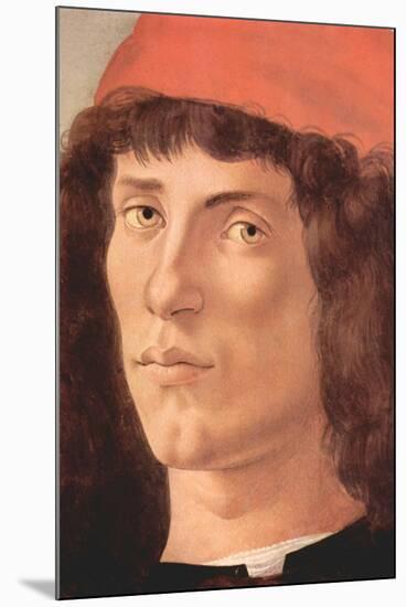 Portrait of a Young Man with Red Cap-Sandro Botticelli-Mounted Art Print