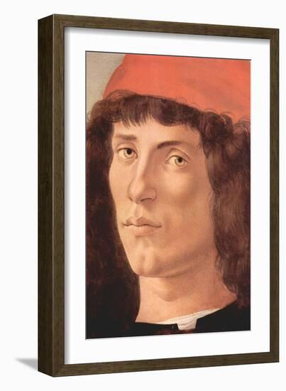 Portrait of a Young Man with Red Cap-Sandro Botticelli-Framed Art Print