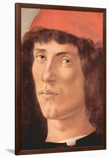 Portrait of a Young Man with Red Cap-Sandro Botticelli-Framed Art Print