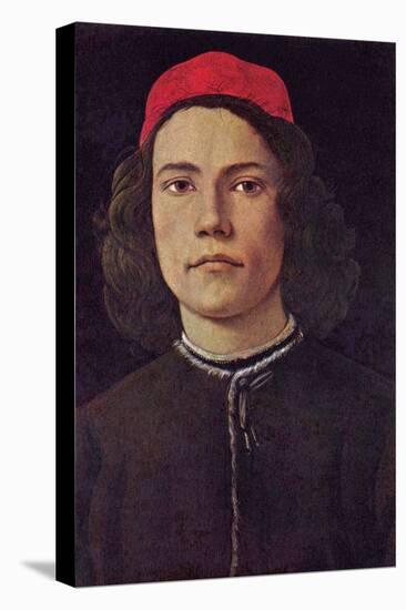 Portrait of a Young Man with Red Cap-Sandro Botticelli-Stretched Canvas