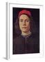 Portrait of a Young Man with Red Cap-Sandro Botticelli-Framed Art Print