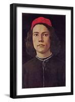 Portrait of a Young Man with Red Cap-Sandro Botticelli-Framed Art Print