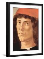 Portrait of a Young Man with Red Cap-Sandro Botticelli-Framed Art Print