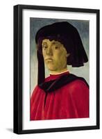 Portrait of a Young Man-Sandro Botticelli-Framed Premium Giclee Print